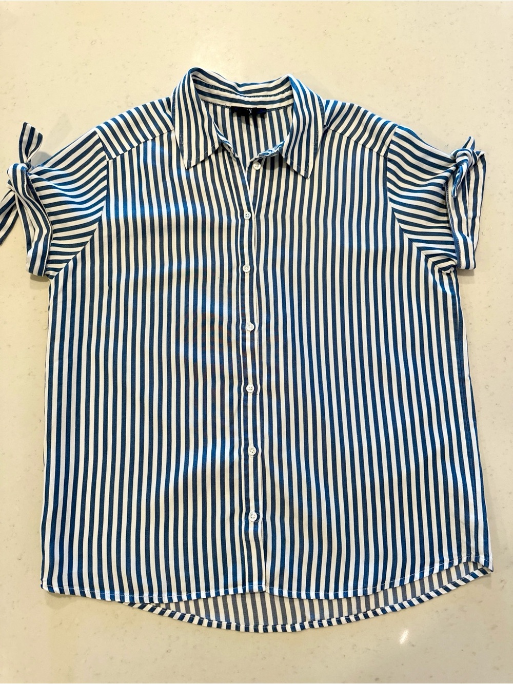 NWOT Paige Blue + White Striped Button Size Size Small Summer Casual Beach